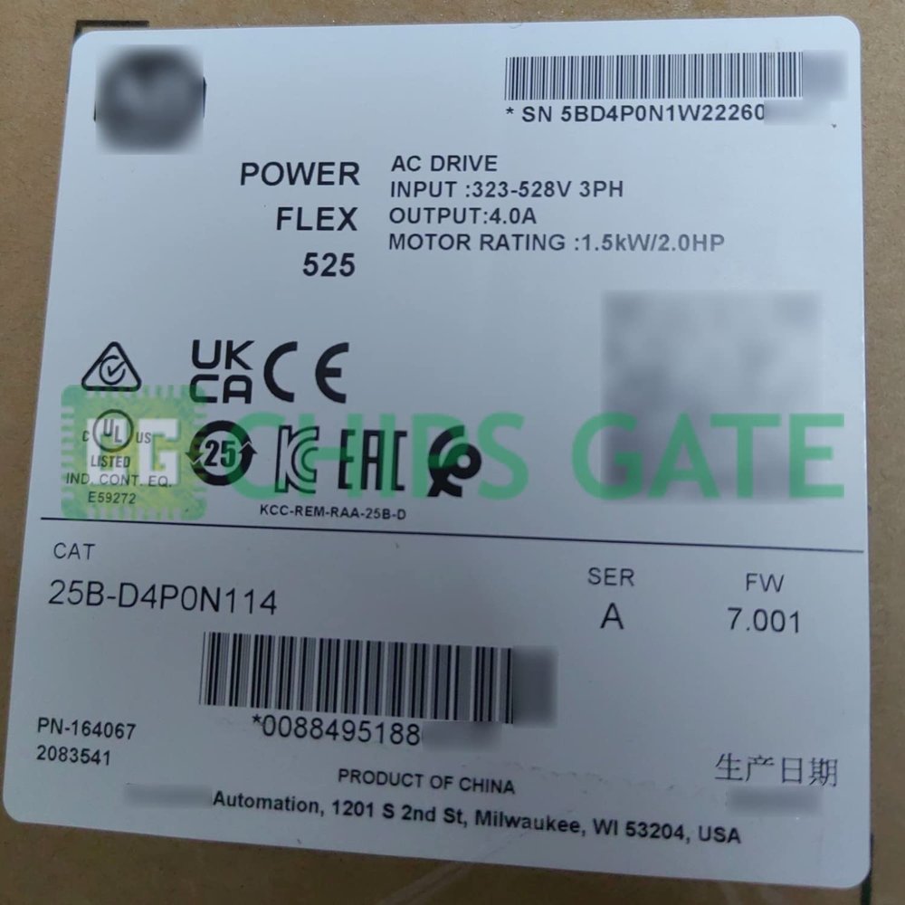 2021-2022 New Sealed 25B-D4P0N114 PowerFlex 525 1.5kW 2Hp AC Drive US Stock