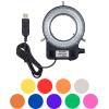 USB Colorful 64 LED Ring Light, USB Light Source for Microscope Ring Light Illuminator Lamp Adjustable for Monocular Trinocular Stereo Microscope Video Lens Camera Lab Soldering Repair (Warm White) view 1