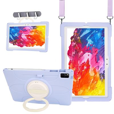 Case Cover Kids Case Compatible with Samsung Galaxy Tab S8 Plus/S7 Plus Case 12.4 Inch SM-X800/X806 SM-T970/T806/T730,Soft Silicone Lightweight Case,with Hand Strap Shoulder Belt Rotatable Stand Cover