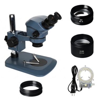 Microscope Accessories Kit 3.5X 7X 45X 90X Stereo Binocular Microscope Continuous Zoom Simul Focal with 56 LED Ring Light for Phone PCB Soldering Repair Microscope Slides (Color : Set 4)