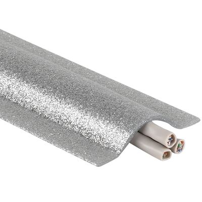 Cord Cover Floor Self Adhesive Office Easy to Cut Soft PVC Floor Cord Cover, Floor Hidden Storage Floor Cable Protector, Prevent Pets from Biting The Wire (Color : Silver, Size : 10M)