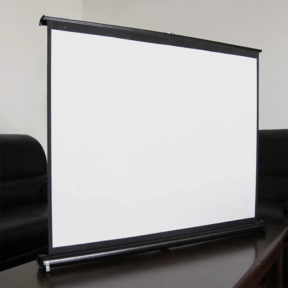 WEBUP Small Projector Screen Manual Roll-Down Pull-Down, Mini Portable Projection Screen, 40-inch Diagonal Projection, Self-Supporting Floor-Standing HD 16:9 Projection (Size : 50"-16:9)