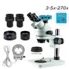 Microscope Camera Full Set Simul Focal 3.5X-90X Trinocular Stereo Microscope 38MP I_MX307 HDMI VGA Camera for PCB Soldering (Color : 3.5X-270X-B1) view 2