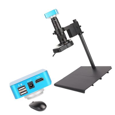 Digital Microscope Camera Set 38MP 1080P 60F/S HDMI VGA Video Camera 130X 180X C Mount Lens 56 LED Light Lamp Phone Soldering Tools (Color : Large Base B)