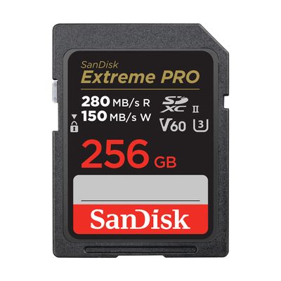 SanDisk 256GB Extreme PRO SDXC UHS-II Memory Card - C10, U3, V60, 6K, 4K UHD, SD Card - SDSDXEP-256G-GN4IN