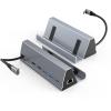 ZahoTse for Steam Deck Dock Multifunctional Docking Station HDMI HD 4K60HZ 7-in-1 Gaming Docking Station PD Charging Port + HD HD /4K+USB3.0 * 3+RJ45 /1000M (BS-107-Grey) view 2
