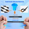 Silicone Zip Ties, 4.5" Reusable Zip Ties, 30pcs Rubber Cable Ties Straps for Wire Management, Elastic Cable Organizer for Home Office Table Desk Cord Ties(11.3cm, 30pcs, Black) view 4