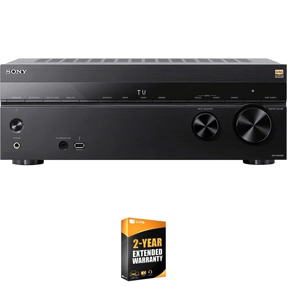Sony STR-AN1000 7.2 Channel Home Theater 8K A/V Receiver Bundle with 26 Month CPS Extended Protection Pack
