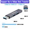 3-Port USB Hub, YaimhSound Mini USB Hub, USB to USB Adapter, Small 1 in 3 Out USB 3.0 + 2 USB 2.0 Splitter for Laptop, PC,Xbox, Keyborad,Mouse,Flash Drive,SSD,Camera(Grey,Aluminium) view 2