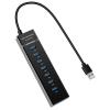 7-Port USB Hub, YaimhSound Multiple USB, 6 Port USB Hub, USB 3.0 USB 2.0 Hub, USB Splitter for Laptop, PC, Keyboard, Mouse, SSD, Dell, HP, Lenovo, MacBook, Acer, Surface, 1ft view 1