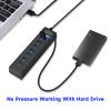 7-Port USB Hub, YaimhSound Multiple USB, 6 Port USB Hub, USB 3.0 USB 2.0 Hub, USB Splitter for Laptop, PC, Keyboard, Mouse, SSD, Dell, HP, Lenovo, MacBook, Acer, Surface, 1ft view 3