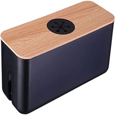 Cable Tidy Box,Storage Box Power Cord Storage Box Dustproof Charger Socket Storage Box Wire Box (Color : Wit, Size : Talla nica) (Color : Svart, Size : Talla nica)