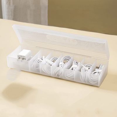 Cable Tidy Box,Multifunctional Desktop Data Cable Storage Box Strap Sorting Mobile Phone Charger Artifact Organizer (Color : D, Size : 28.4 * 8.5 * 5.7cm) (Color : Argento, Size : 28.4 * 8.5 * 5.7cm)