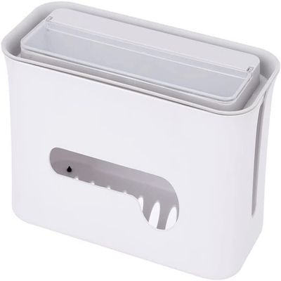 Cable Tidy Box,Multifunction Desktop Organizer Power Strip Wire Storage Box Anti Dust Manage Charger Socket Cable (Color : Wit, Size : Talla nica) (Color : Wit, Size : Talla nica)