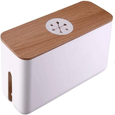 Cable Tidy Box,Storage Box Power Cord Storage Box Dustproof Charger Socket Storage Box Wire Box (Color : Wit, Size : Talla nica) (Color : Wit, Size : Talla nica)