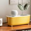 Cable Tidy Box,Home Bedroom Striped Wire and Cable Storage Box Storage Box Socket Router Board Bracket (Color : D) (Color : Argento) view 3