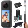 Insta360 X3 Basic Bundle- Waterproof 360 Action Camera with 1/2" 48MP Sensors, 5.7K 360 HDR Video, 72MP 360 Photo, 60fps Me Mode, 2.29" Touchscreen, AI Editing |Bundle Includes Selfie Stick&128GB view 1