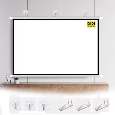 DIBAKO Wall Mounted Projector Movie Screen, Pull Down Projection Screen, 4K Indoor Outdoor Screen for Cinema, Portable Projector Curtain, Manual Roll Up (Size : 16:9)