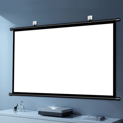 KADEUX Wall Mounted Movie Screen, 4K HD Projector Screen, 60" Pull Down Projection Screen, Home Theater Projector Curtain, Drop Down Screen for Movie Video Camping (Size : 60inch-4:3)