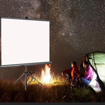 DIBAKO Adjustable Projector Screen, 3D Projection Movie Screen Portable White Projection Screen, 60" Stand Screen with Tripod for Home, Office, School, Aspect Ratio 4:3 16:9