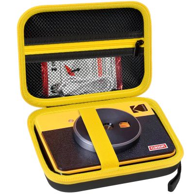 ANKHOH Print Camera Case for Kodak Mini Shot 3 Retro 4PASS Wireless Instant Camera & Photo Printer, Picture Printer Carrying Storage Bag Holder Fits for Kodak Mini 3 Retro (Black+Yellow) (Box Only)