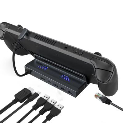 for Steam Deck 4K@60Hz TV Dock Steam Deck Multifunctional Video Converter Dock Steam Deck Docking Station with Network Port TV Converter Dock with HDMI 2.0, 3 USB 3.0, PD 100W (Black