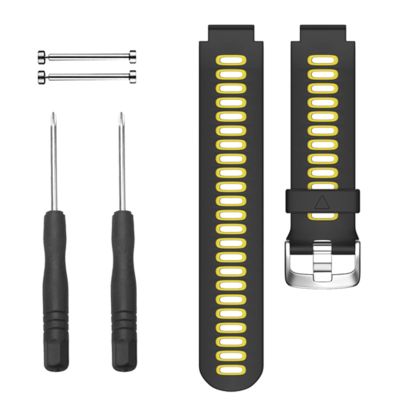 KAVJU Soft Silicone Strap Replacement Watch Band For Garmin Forerunner 735XT/235/620/630 Watch (Color : Black Yellow, Size : 22mm)