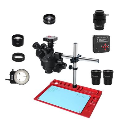 3.5X-90X Simul-Focal Trinocular Stereo Zoom Microscope with 38MP HDMI USB Microscopio Digital Camera Soldering PCB Repair Tool (Color : 38MP CTV 0.5X Lens)