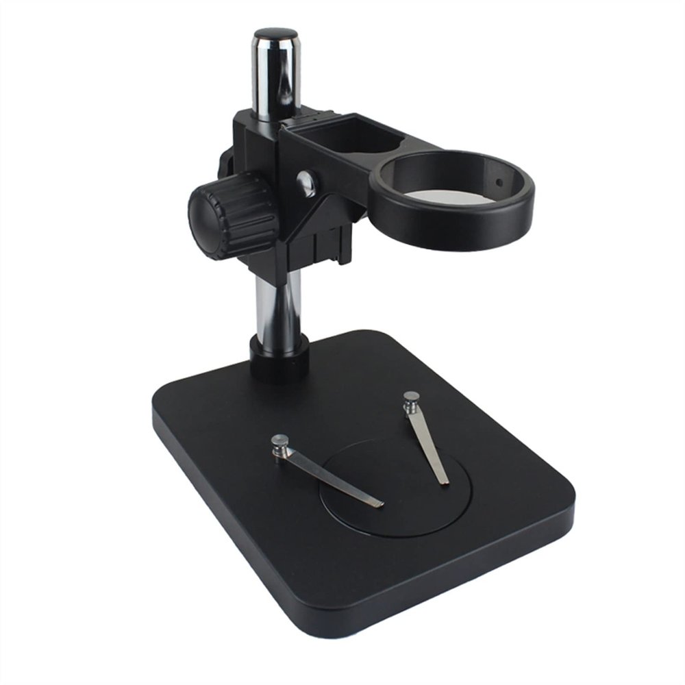 Adjustable 76mm Focus Holder Miroscope Stand, 32mm Pillar Table Microscope Support for Trinocular Binocular Stereo Microscope (Color : Small Black)