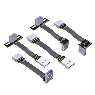 ADTLINK USB 3.0 Type A Male to USB A Female Extension Ribbon Cable Fold 90 FPV Slim Flat Soft Flexible FPC (3cm, S3R-S4A)