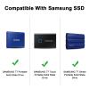 XANAD Black 2-in-1 Portable SSD Case for Samsung T9/T7 Shield/T7/T7 Touch (250GB 500GB 1TB 2TB), Heavy Duty Protection, Waterproof, Lightweight view 3