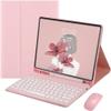 AnMengXinLing Keyboard Case with Mouse Combo for Galaxy Tab S6 Lite 10.4 Inch 2024/2022/2020,Round Keys Detachable Magnet Keyboard Slim Stand Cover with S Pen Holder, Pink view 1