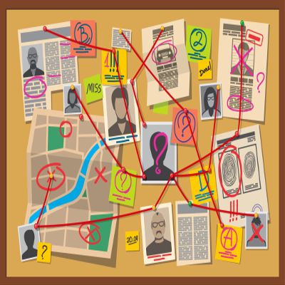 BELECO 10x6.5ft Fabric Spy Agent Detective Photography Backdrop Cartoon Crime Board Suspects Photos Clue Evidence Top Secret Mission Background Mystery Party Spy Birthday Party Decorations Photo Props