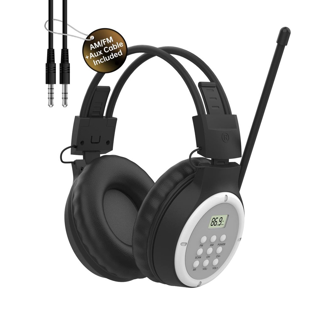 UMUTOO AM FM Radio Headphones, Personal Portable Radio Headset am/fm Digital with Best Reception for Jogging, Mowing, Cycling, Meeting, Powered by 2 AA Batteries (Not Included)