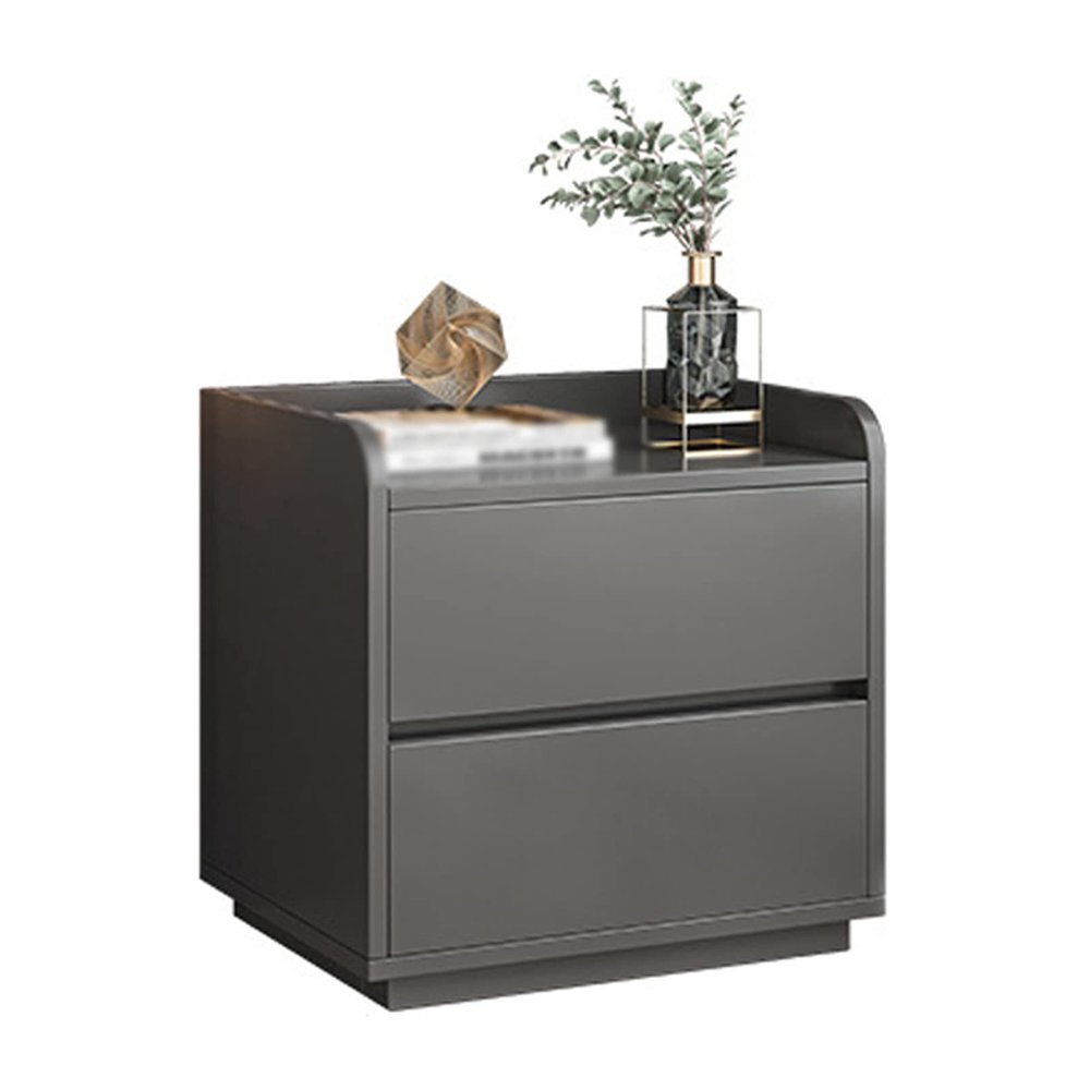Bedside Table with Drawers Gray, Nightstand Table for Bedroom, Modern Night Stand, Small Side Table with Drawers Living Room, Easy Assembly