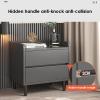 Bedside Table with Drawers Gray, Nightstand Table for Bedroom, Modern Night Stand, Small Side Table with Drawers Living Room, Easy Assembly view 4
