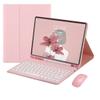 AnMengXinLing Galaxy Tab S8/Tab S7 11 Inch (Model SM-X700/X706/T870/T875/T878) Case with Keyboard and Mouse Combo, Retro Round Keys Detachable Bluetooth Keyboard Cover with S Pen Holder (Pink) view 1