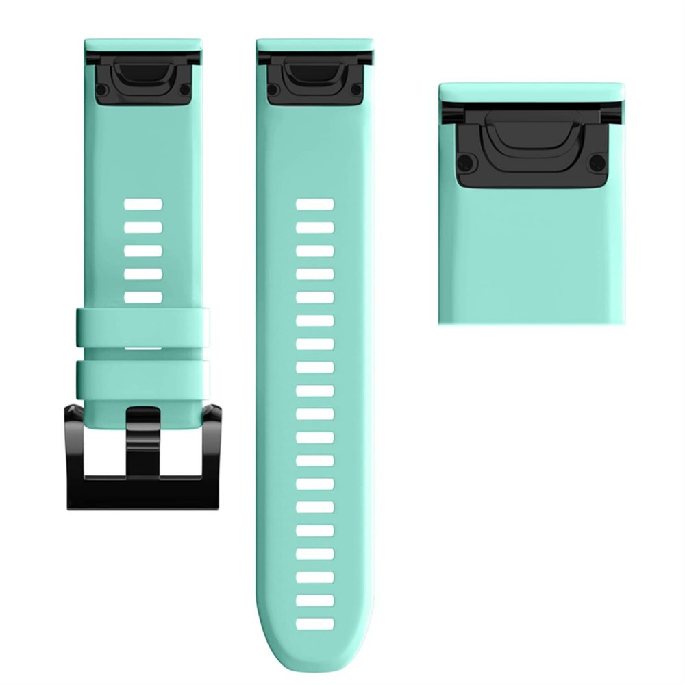 CEKGDB 26 22 20MM Watchband Strap For Garmin Fenix 7X 7 7S Watch Quick Release Silicone Easyfit Wrist Band Strap (Color : Teal, Size : 22MM Fenix 6 5 5plus)