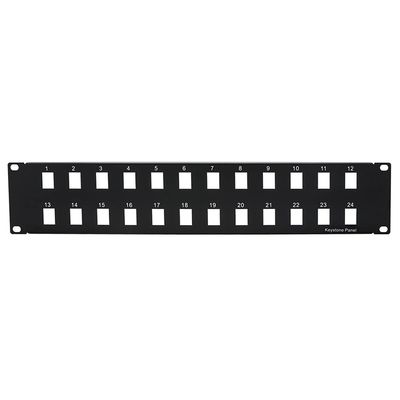 Cable Central LLC (100 Pack 2U 19" 24port Blank Panel for Keystone Jack