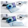 AnMengXinLing Galaxy Tab S8/Tab S7 11 Inch (Model SM-X700/X706/T870/T875/T878) Case with Keyboard and Mouse Combo, Retro Round Keys Detachable Bluetooth Keyboard Cover with S Pen Holder (Purple) view 4