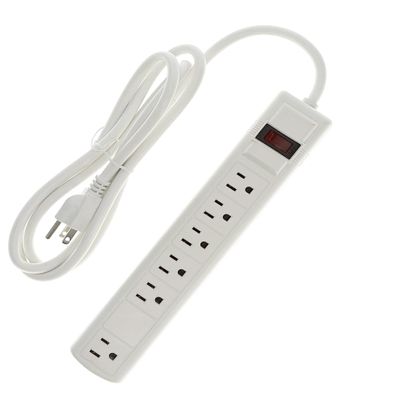 Cable Central LLC (100 Pack 6Ft 6-Outlet Perpendicular Power Strip 90j - 6 Feet
