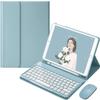 Galaxy Tab A8 10.5 Inch 2022 Model (SM-X200/X205/X207) Case with Keyboard and Mouse Combo,Circle Keys Detachable Magnet Wireless Bluetooth Keyboard Slim Stand Cover with S Pen Holder (Blue) view 1