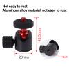 Mini Tripod Ball Head, with 1/4 Inch Screw and Hot Shoe Mount Adapter, Aluminum Alloy Monopod Ball Head, Angle Adjustment, for DSLR Camera Ring Light (red Ball) view 4