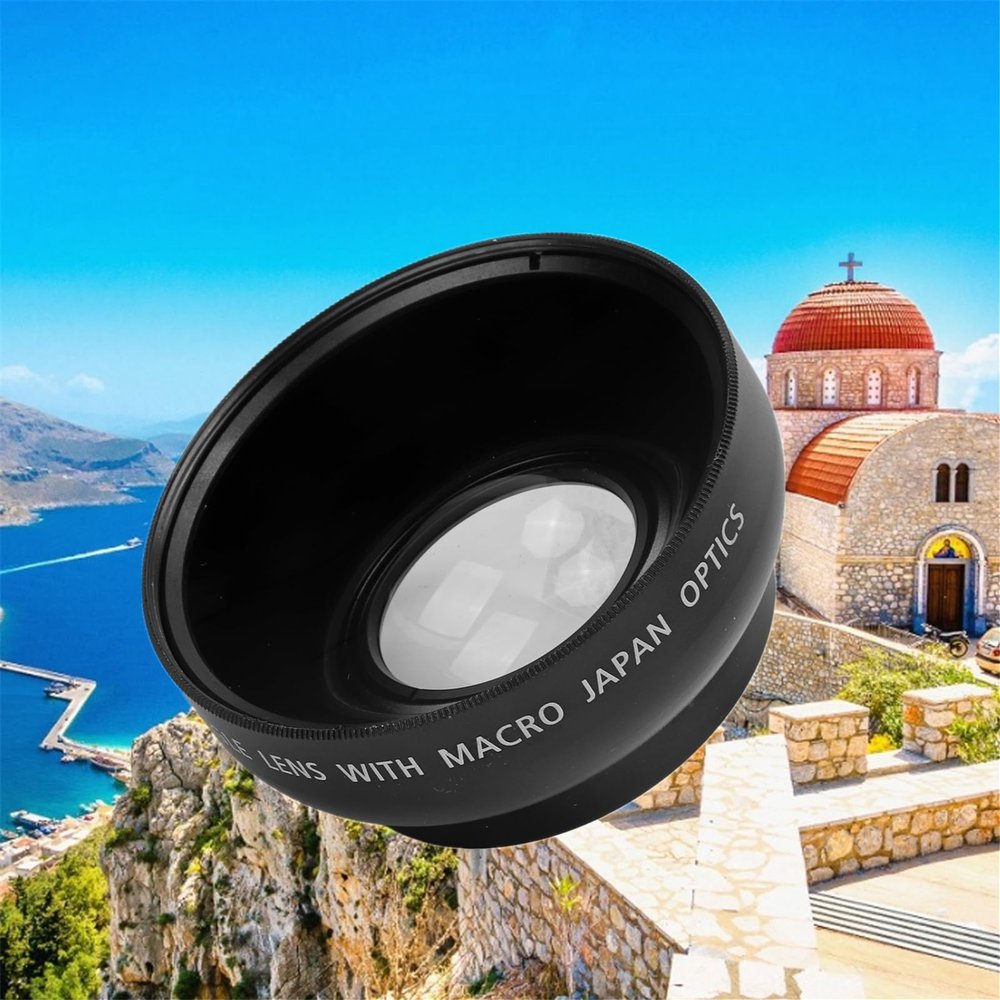 43MM 0.45X Wide Angle Lens, with Macro Photographic Effect, Alloy and Optical Glass, for 43MM Filter Aperture Camera Lenses, Multilayer Coating Design, Lightweight and Compact