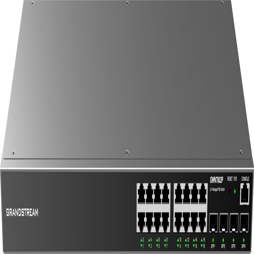 Grandstream GWN7802P | 16-Port Gigabit Ethernet Layer 2+ Managed PoE Switch