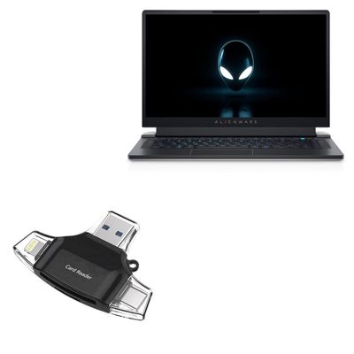 BoxWave Smart Gadget Compatible with Alienware X15 R2 Gaming Laptop (15.6 in) - AllReader SD Card Reader, microSD Card Reader SD Compact USB - Jet Black