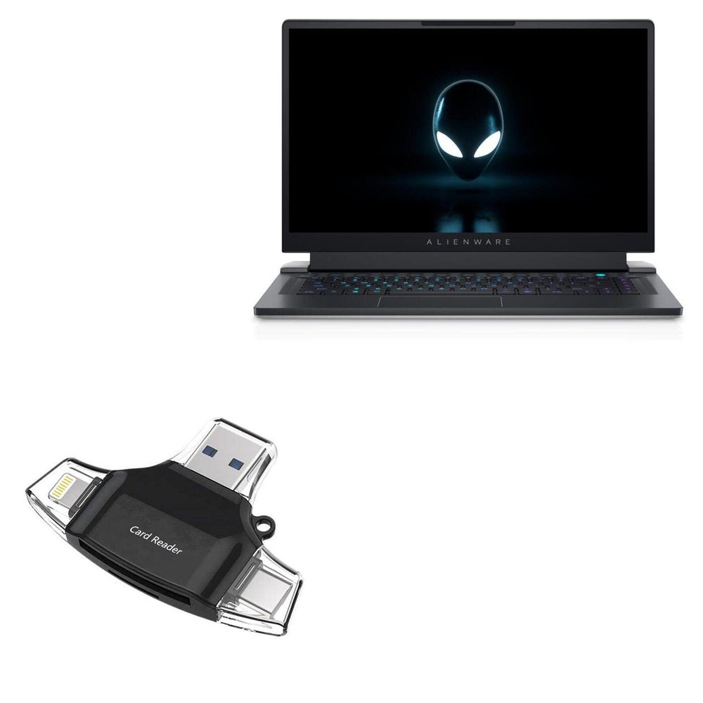 BoxWave Smart Gadget Compatible with Alienware X15 R2 Gaming Laptop (15.6 in) - AllReader SD Card Reader, microSD Card Reader SD Compact USB - Jet Black