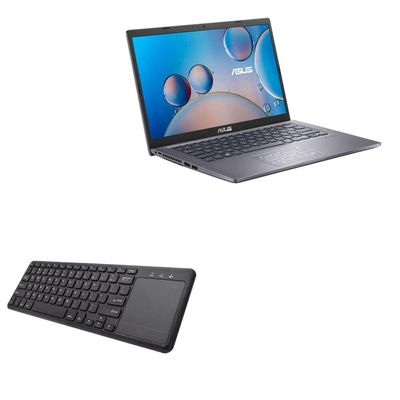 BoxWave Keyboard Compatible with ASUS VivoBook 14 (F415) - MediaOne Keyboard with TouchPad, USB Fullsize PC Wireless TrackPad - Jet Black