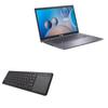 BoxWave Keyboard Compatible with ASUS VivoBook 14 (F415) - MediaOne Keyboard with TouchPad, USB Fullsize PC Wireless TrackPad - Jet Black view 1