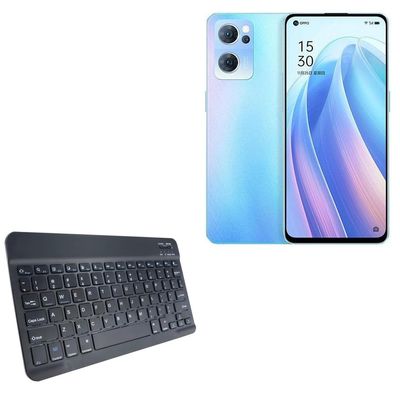 BoxWave Keyboard Compatible with Oppo Reno 7 - SlimKeys Bluetooth Keyboard, Portable Thin with Chiclet-Style Keys - Jet Black